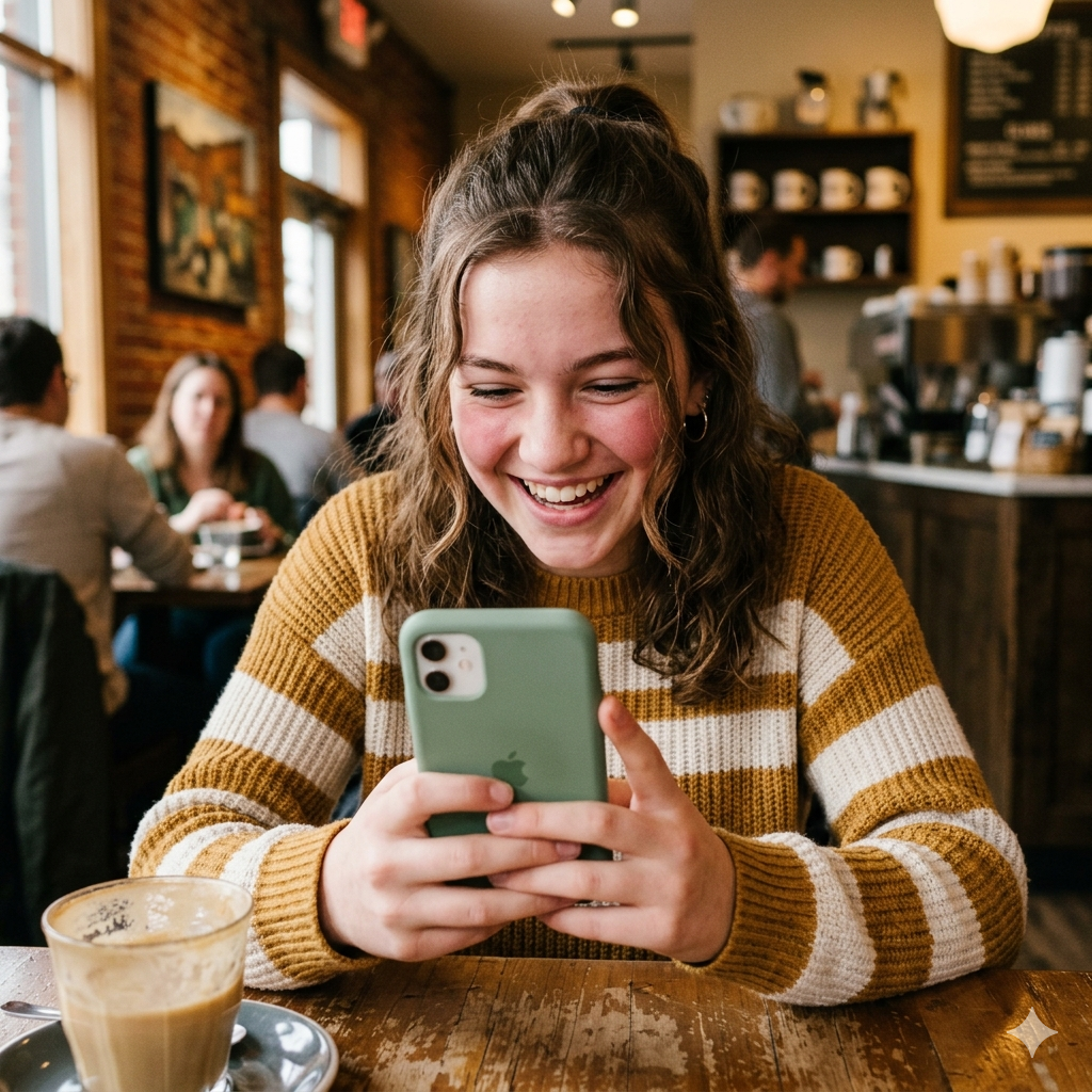 Woman shopping on phone